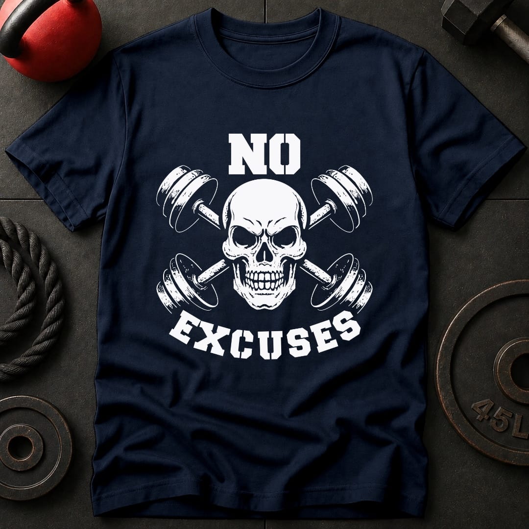 No Excuses Skull Gym T-Shirt