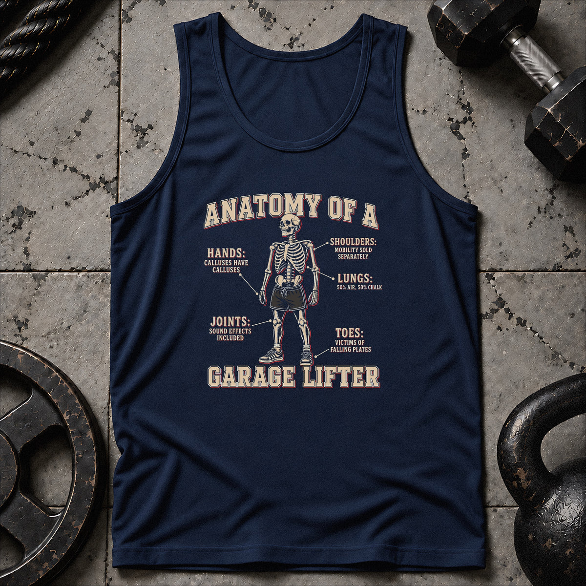 Garage Lifter Anatomy Unisex Tank