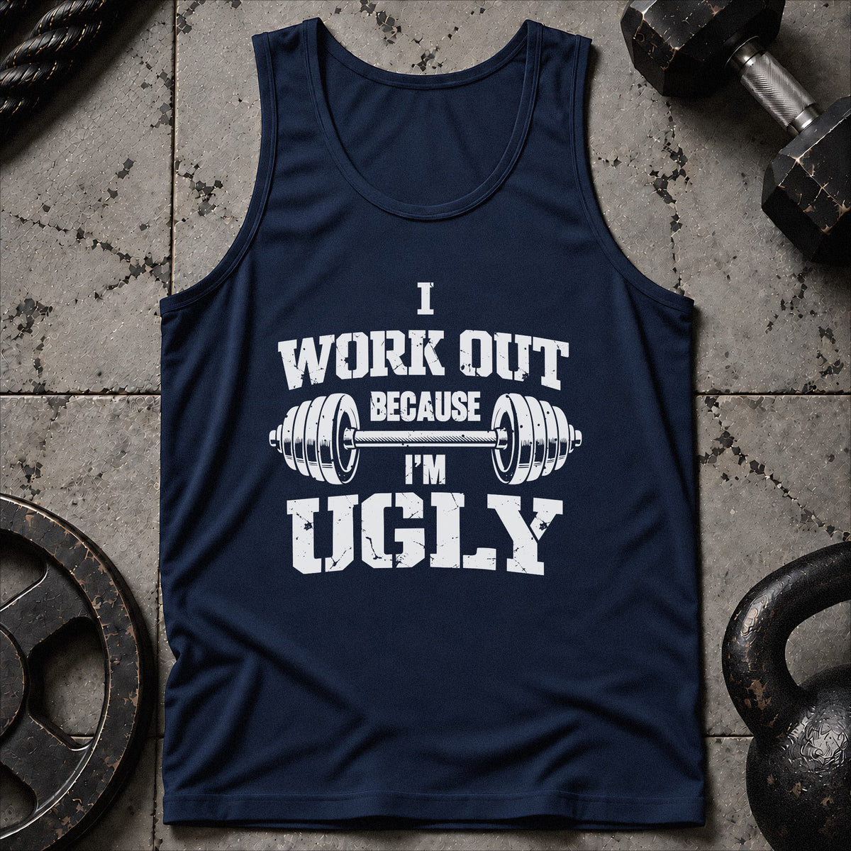 I Work Out Because Unisex Tank
