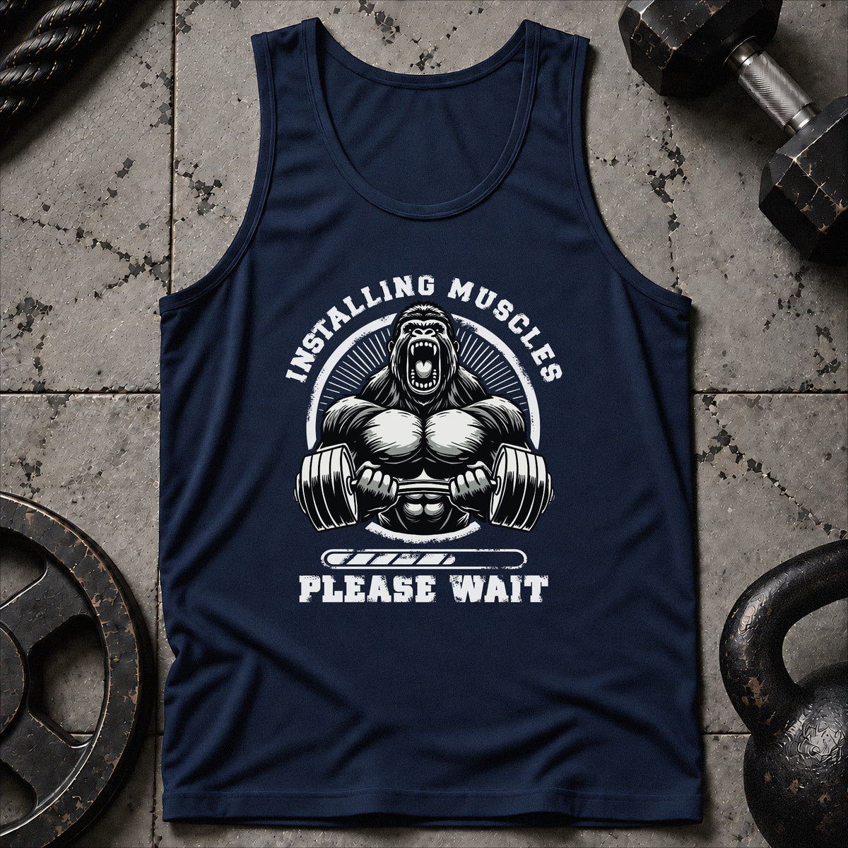 Installing Muscles Gorilla Unisex Tank