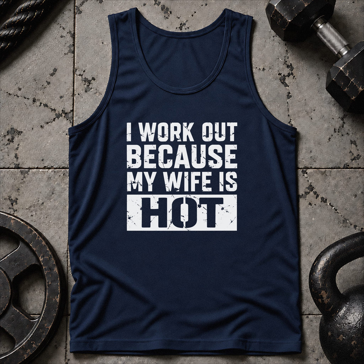 I Work Out Because My Wife Unisex Tank