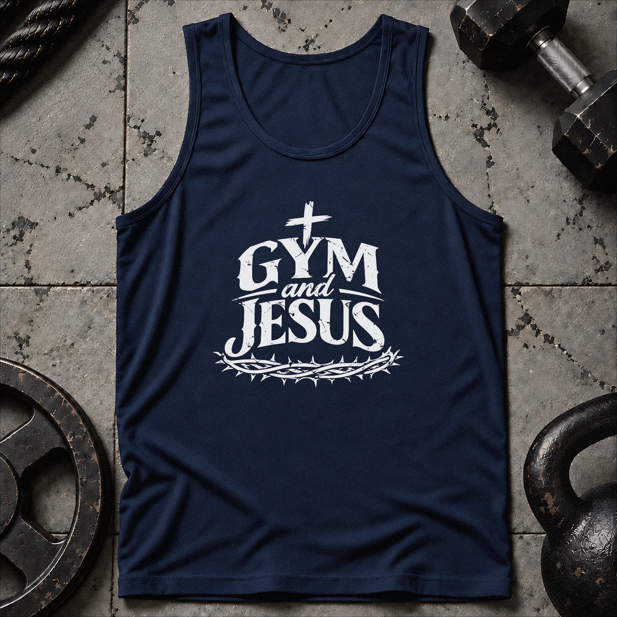 Gym And Jesus Unisex Tank