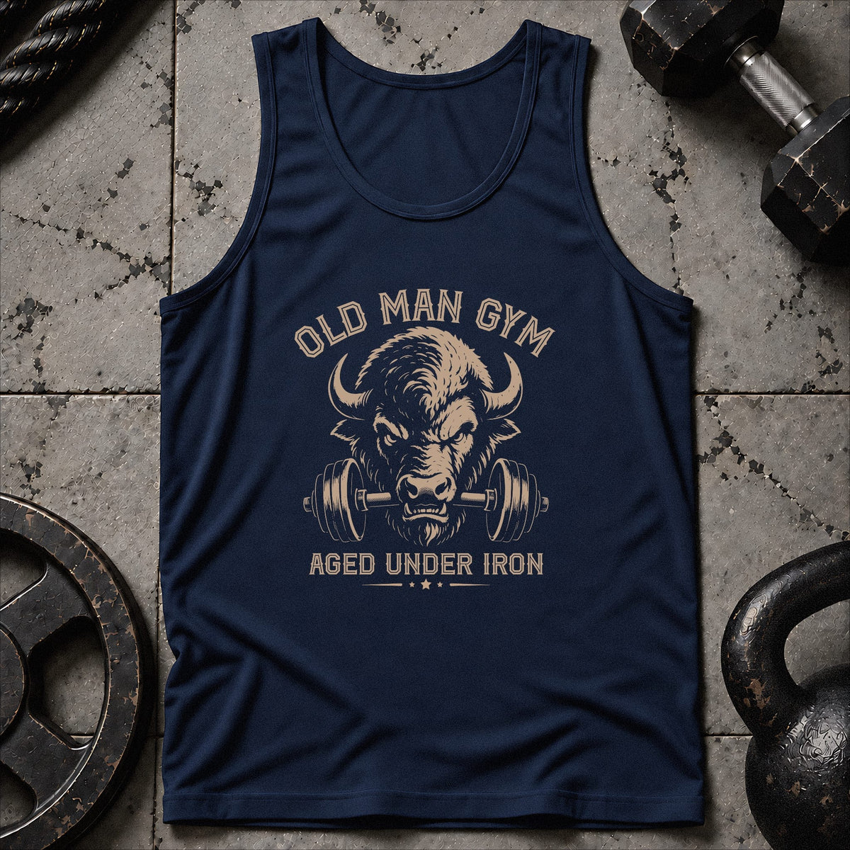 Old Man Gym Bison Unisex Tank