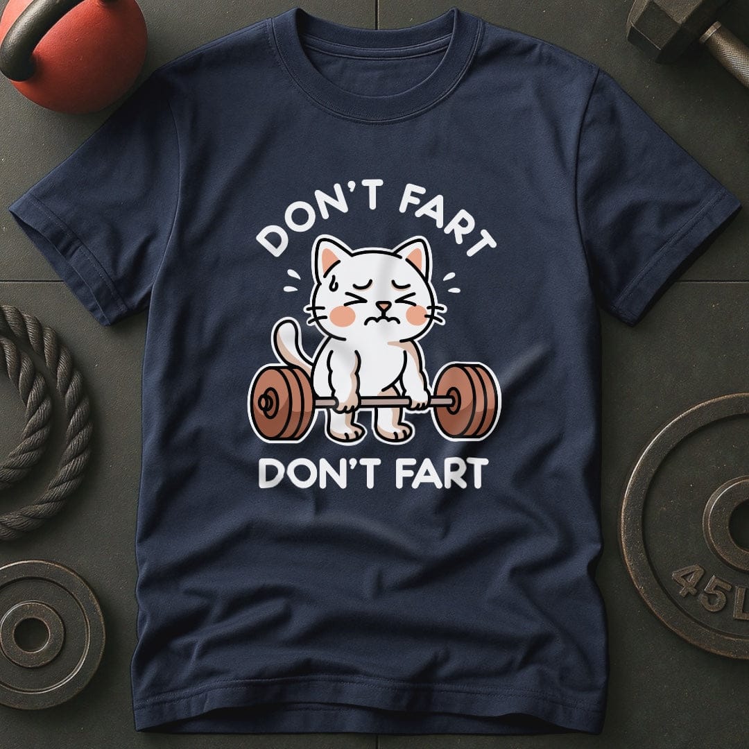 Don't Fart White Cat T-Shirt