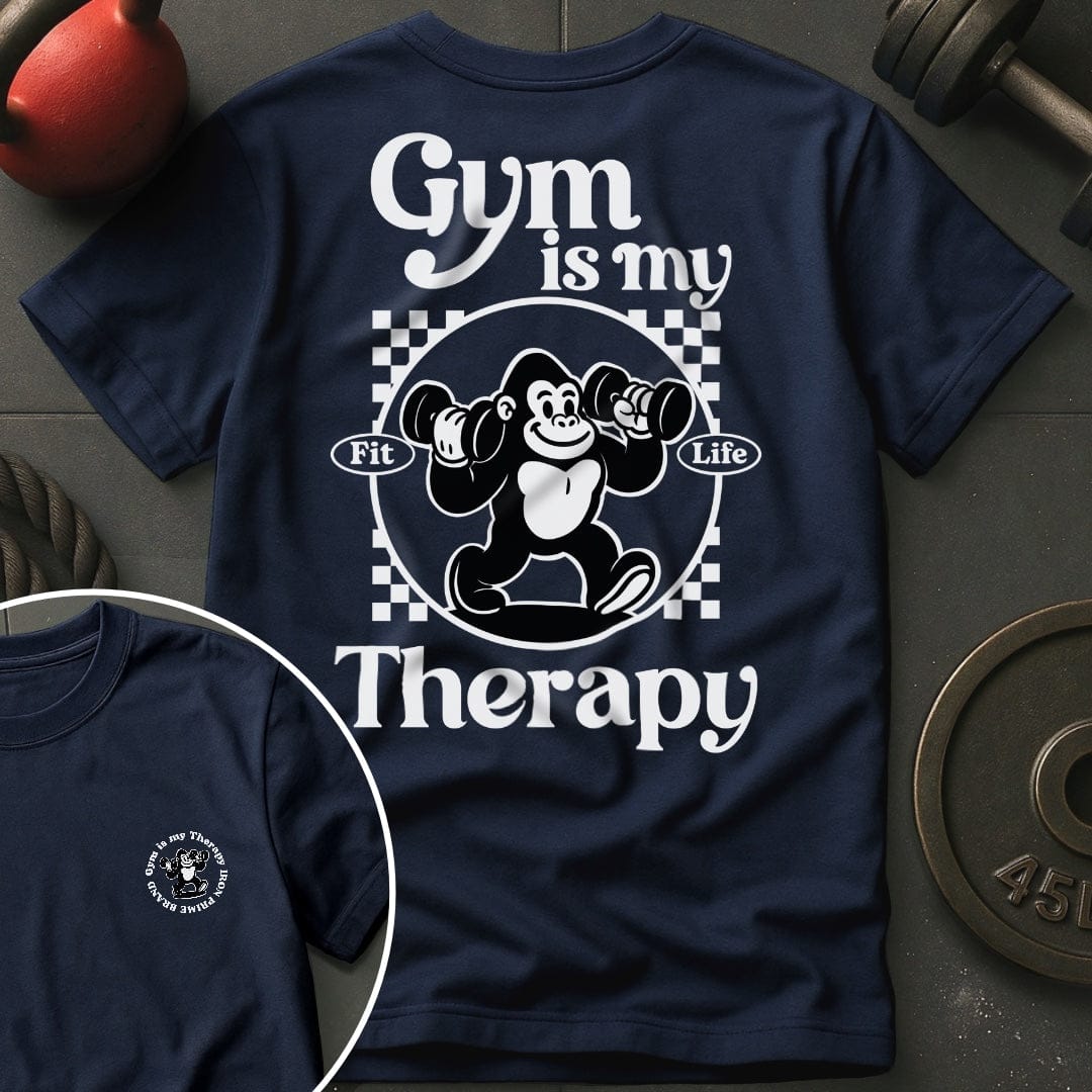 Gym Is My Therapy Retro Gorilla T-Shirt