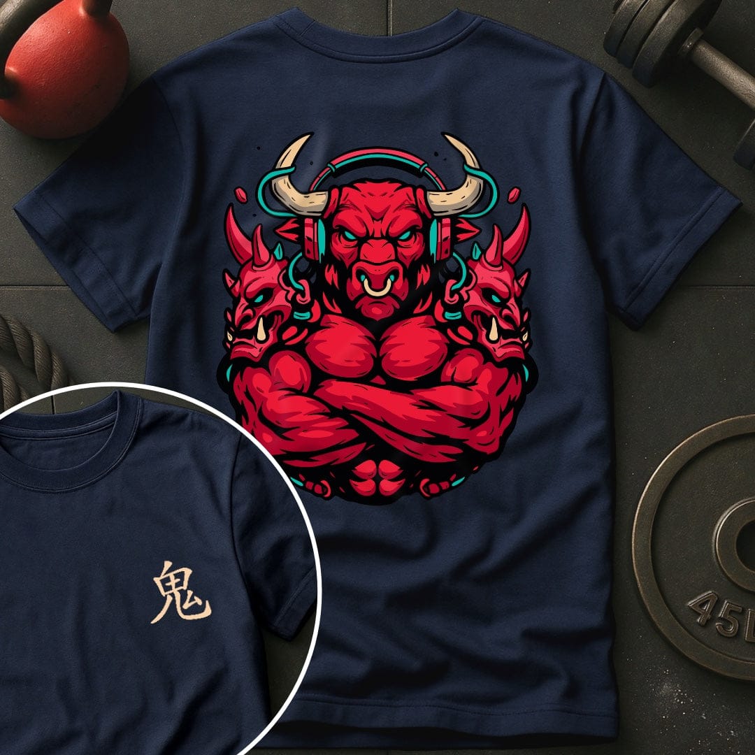 CyberPunk Oni Bull Gym T-Shirt