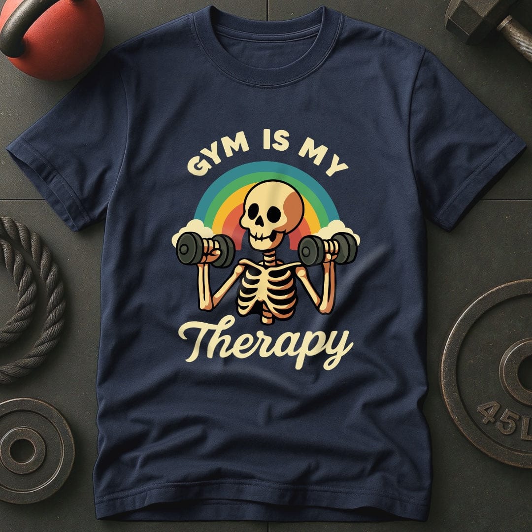 Gym Is My Therapy Skeleton T-Shirt