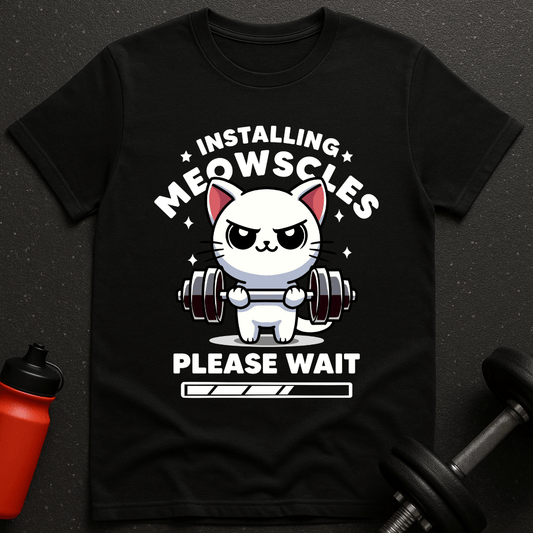Installing Muscles Cat T-Shirt
