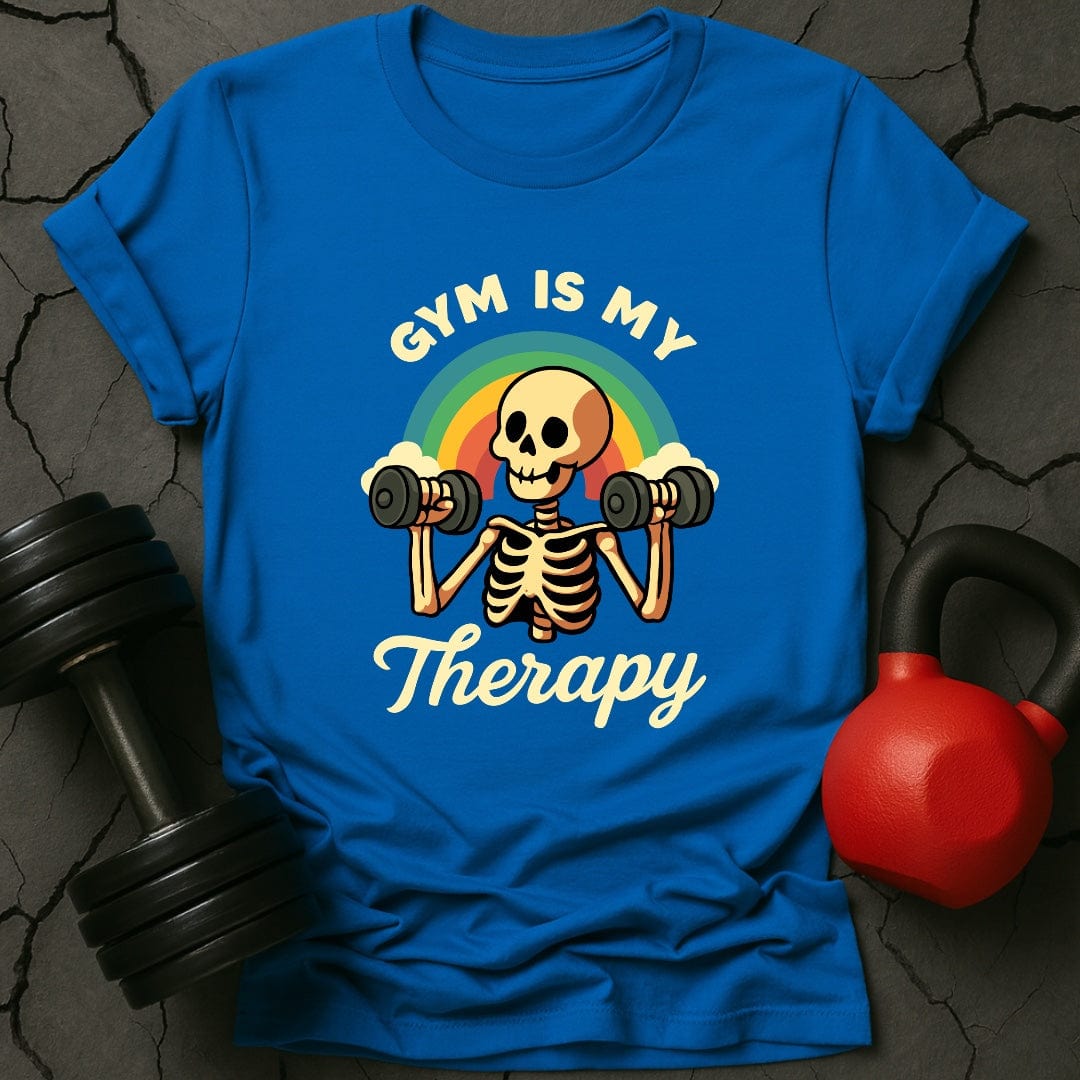 Gym Is My Therapy Skeleton T-Shirt