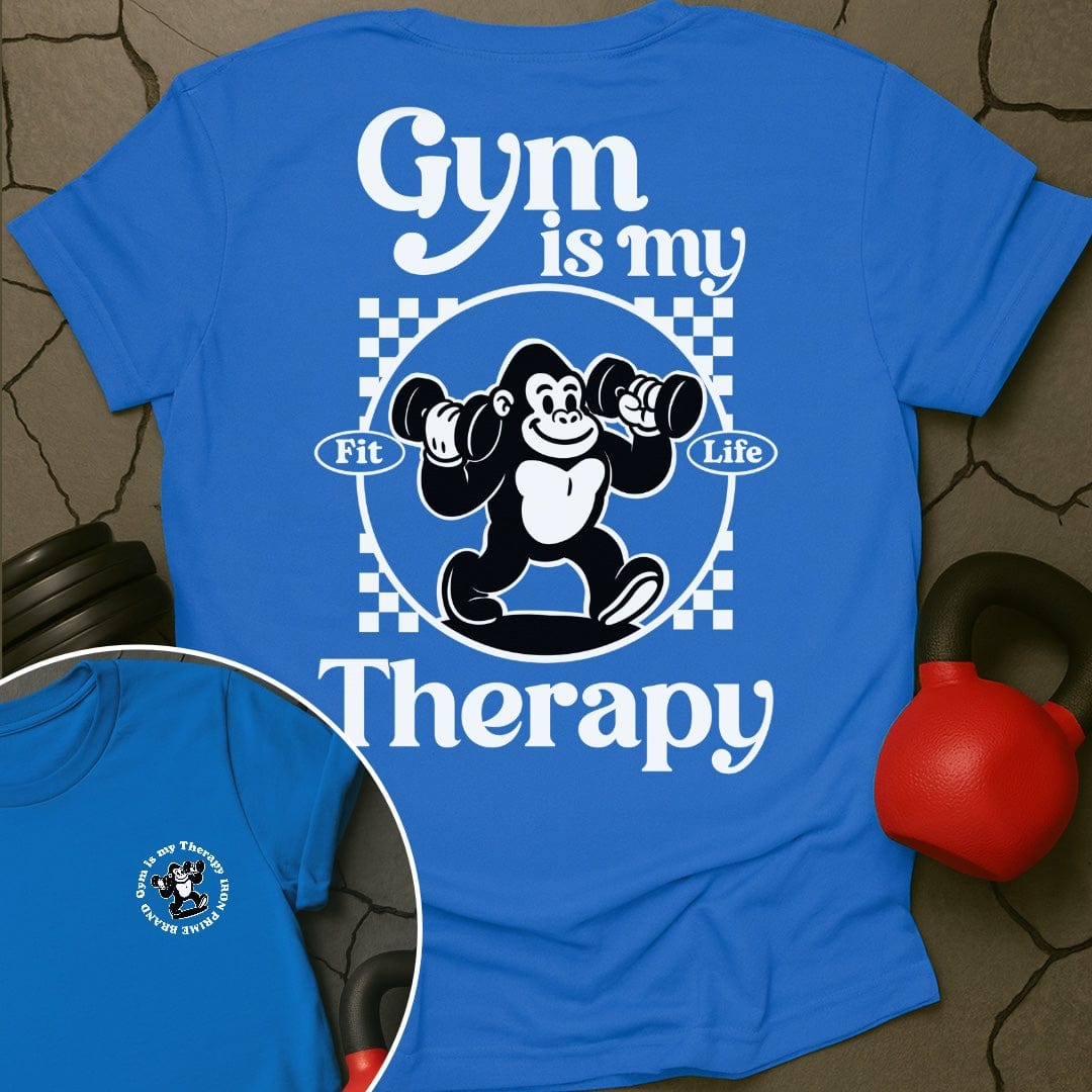 Gym Is My Therapy Retro Gorilla T-Shirt