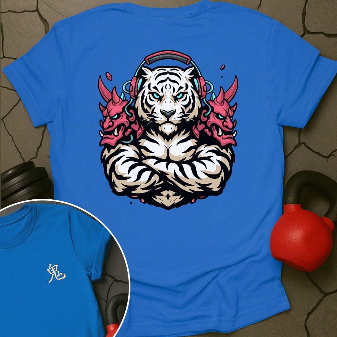 CyberPunk Oni White Tiger Gym T-Shirt