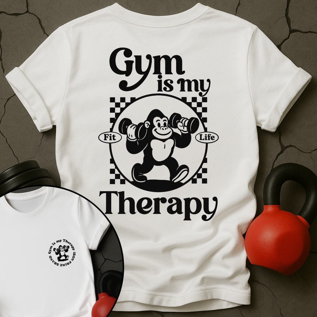 Gym Is My Therapy Retro Gorilla T-Shirt