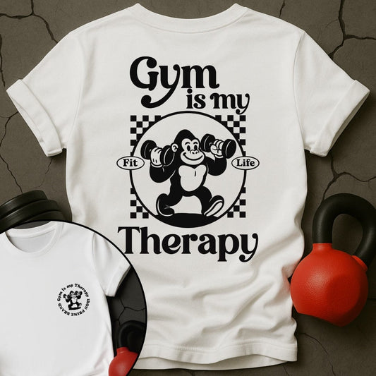 Gym Is My Therapy Retro Gorilla T-Shirt