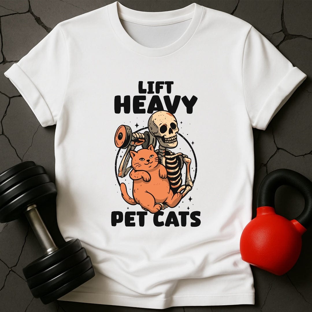 Lift Heavy Pet Cats Skeleton T-Shirt