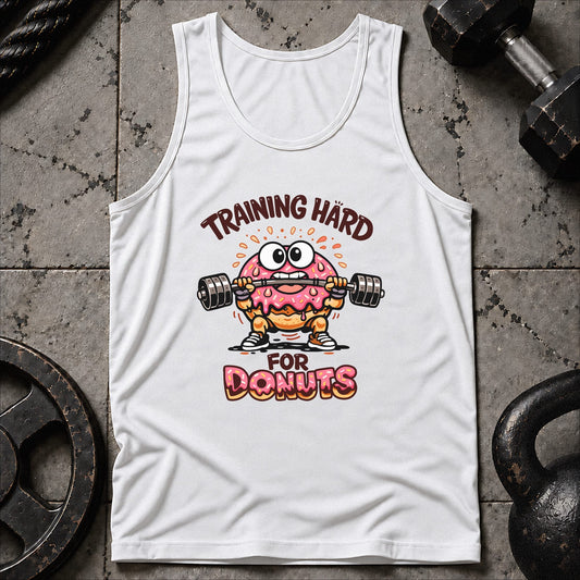 Training Hard For Donuts Unisex Tank
