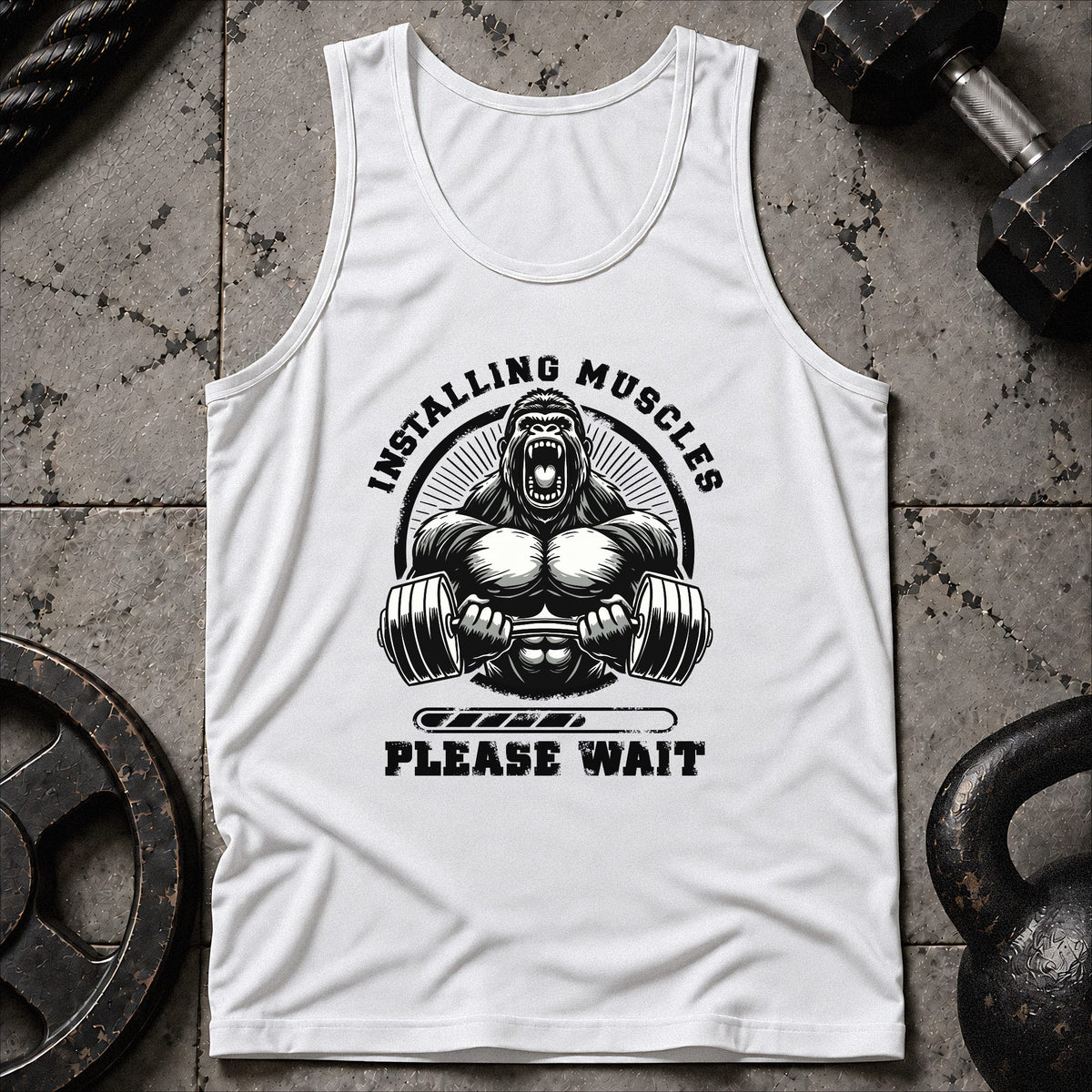 Installing Muscles Gorilla Unisex Tank