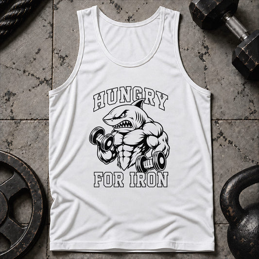 Hungry For Iron Shark Unisex Tank