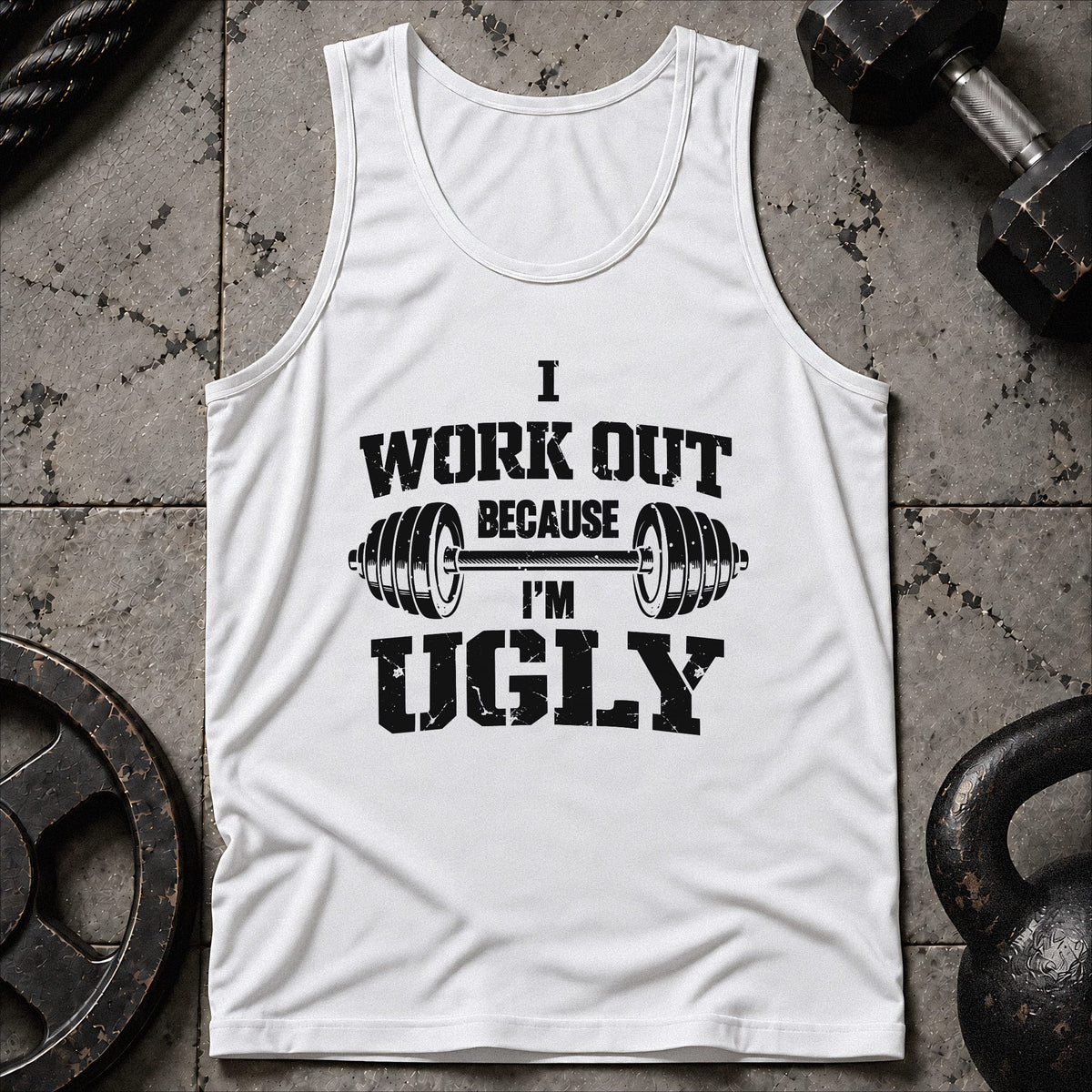 I Work Out Because Unisex Tank