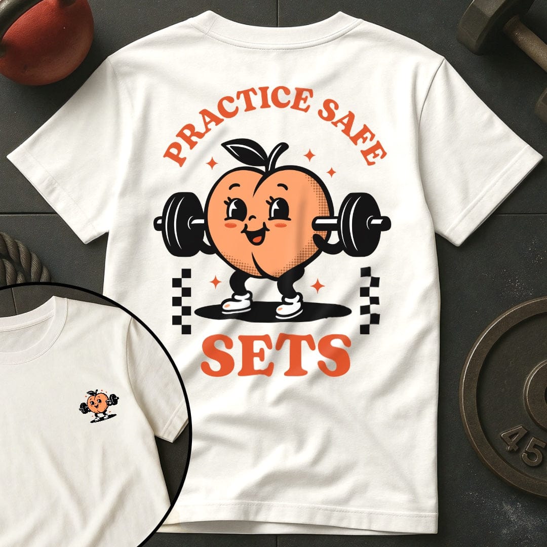 Practice Safe Sets Peach T-Shirt