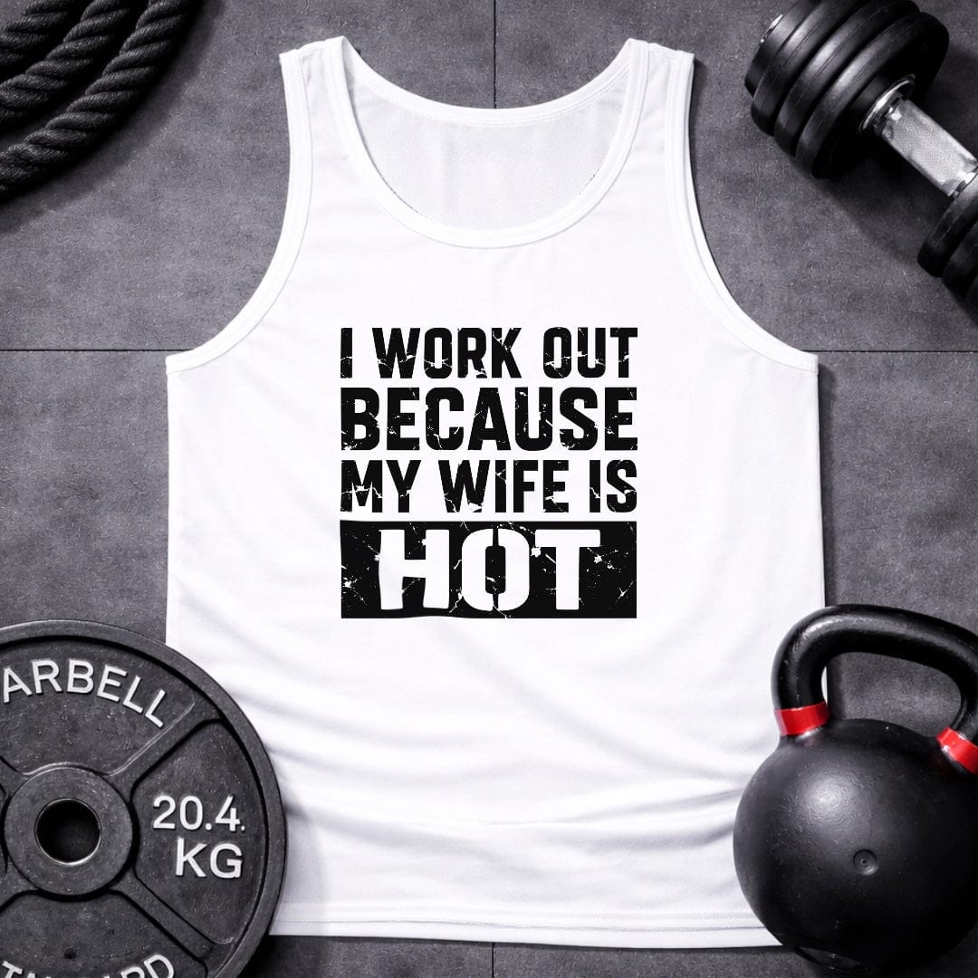 I Work Out Because My Wife Unisex Tank