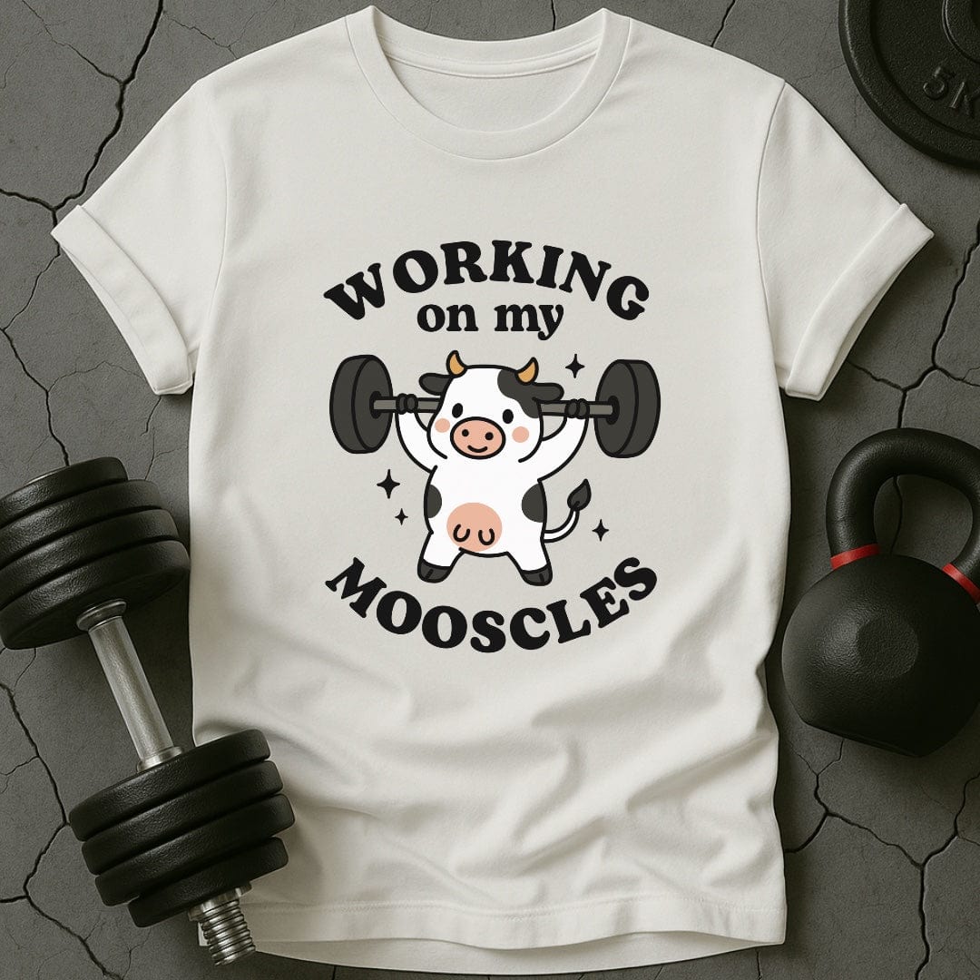 Working On My Mooscles Cow Gym T-Shirt