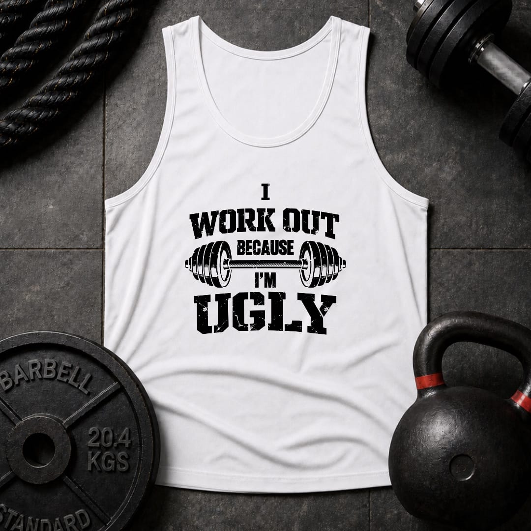 I Work Out Because Unisex Tank