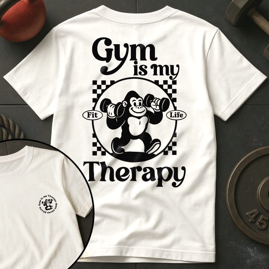 Gym Is My Therapy Retro Gorilla T-Shirt