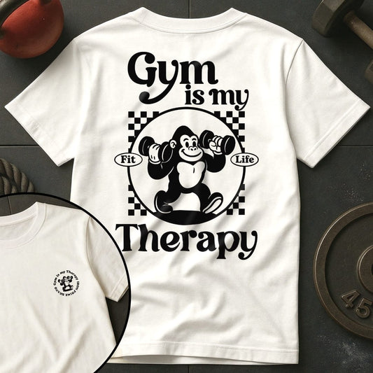 Gym Is My Therapy Retro Gorilla T-Shirt
